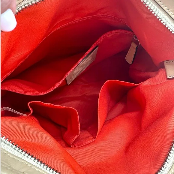 Coach Signature Varsity Stripe Medium Tote Bag – Khaki/Red – Style F27024 - Picture 13 of 16